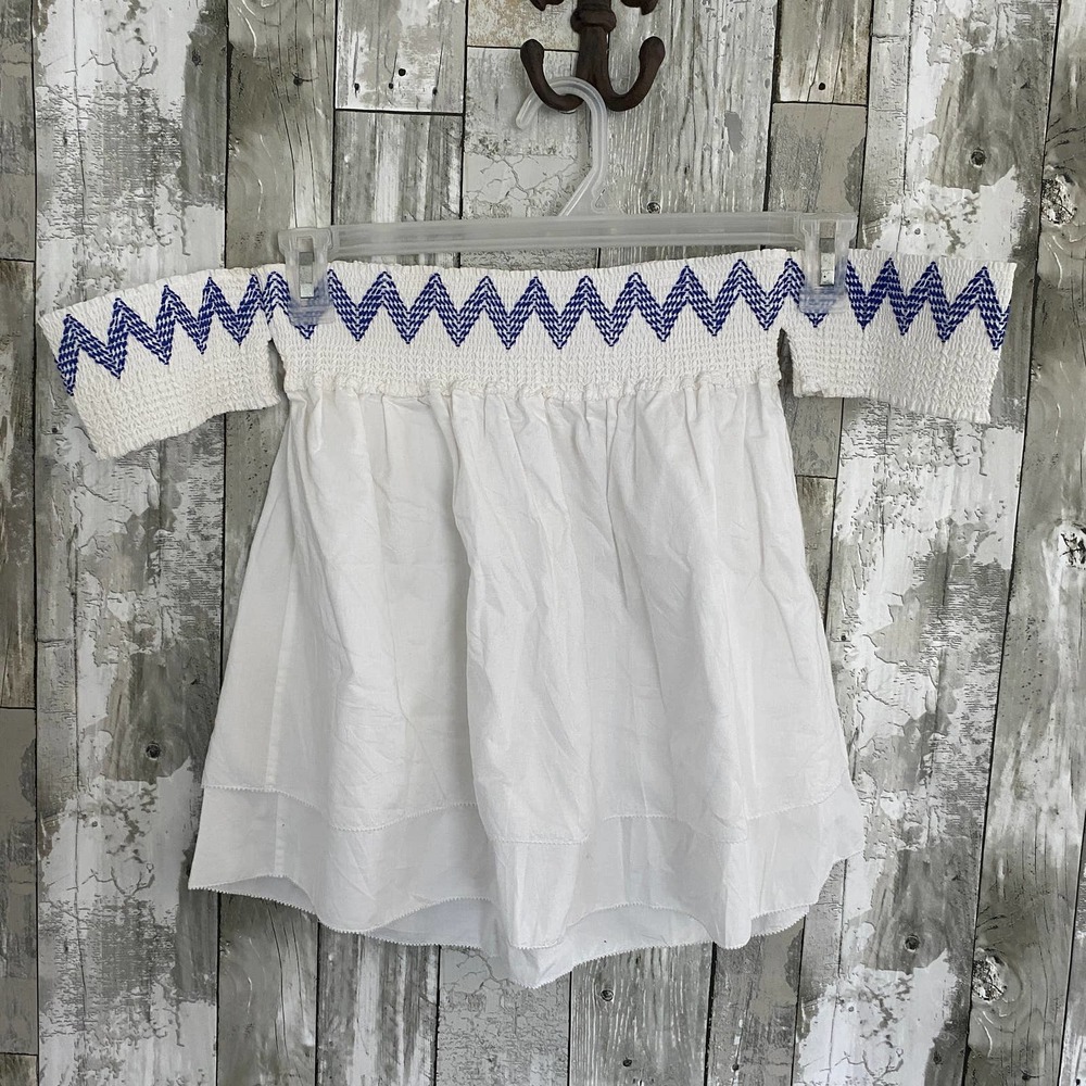 Rebecca Minkoff off shoulder white chevron top S